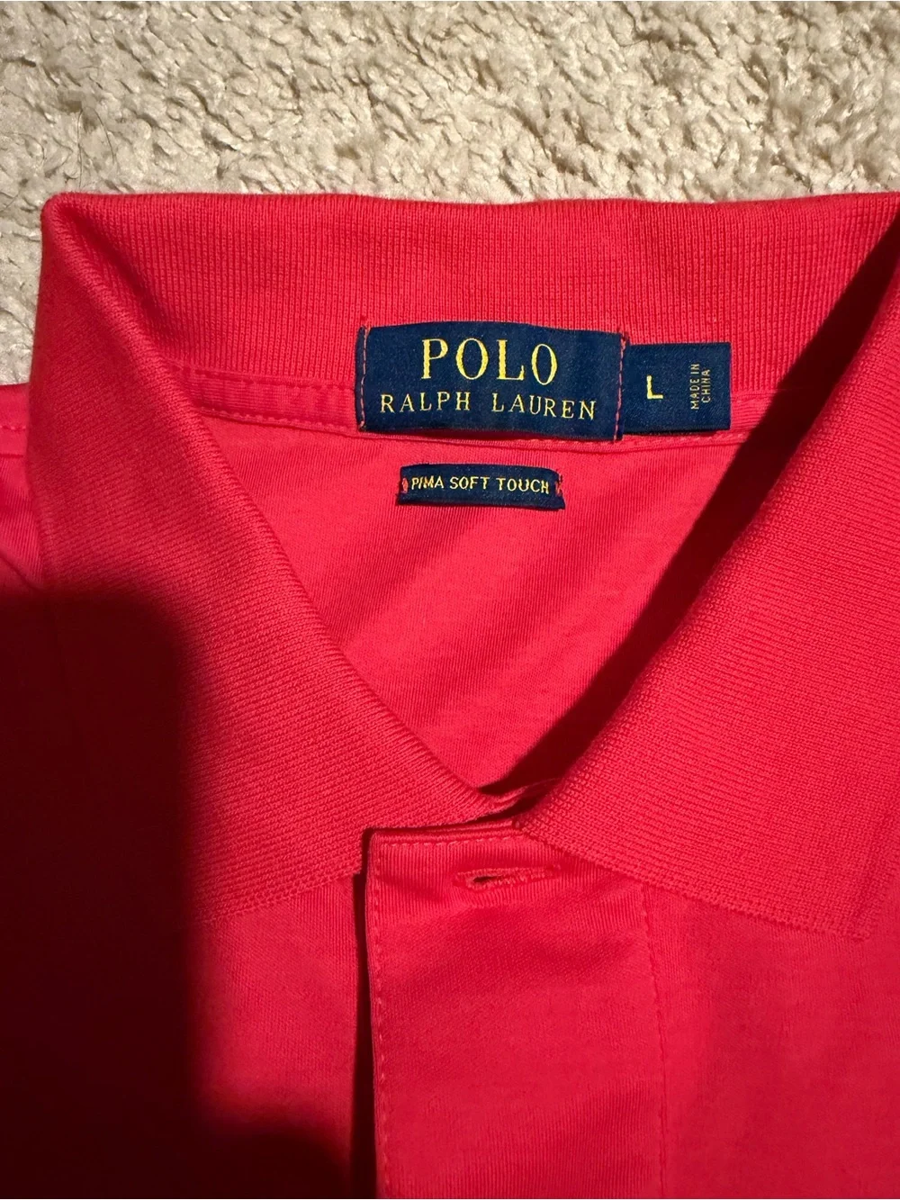 Ralph Lauren Men’s Bright Red Polo Shirt with Embroidered Pony